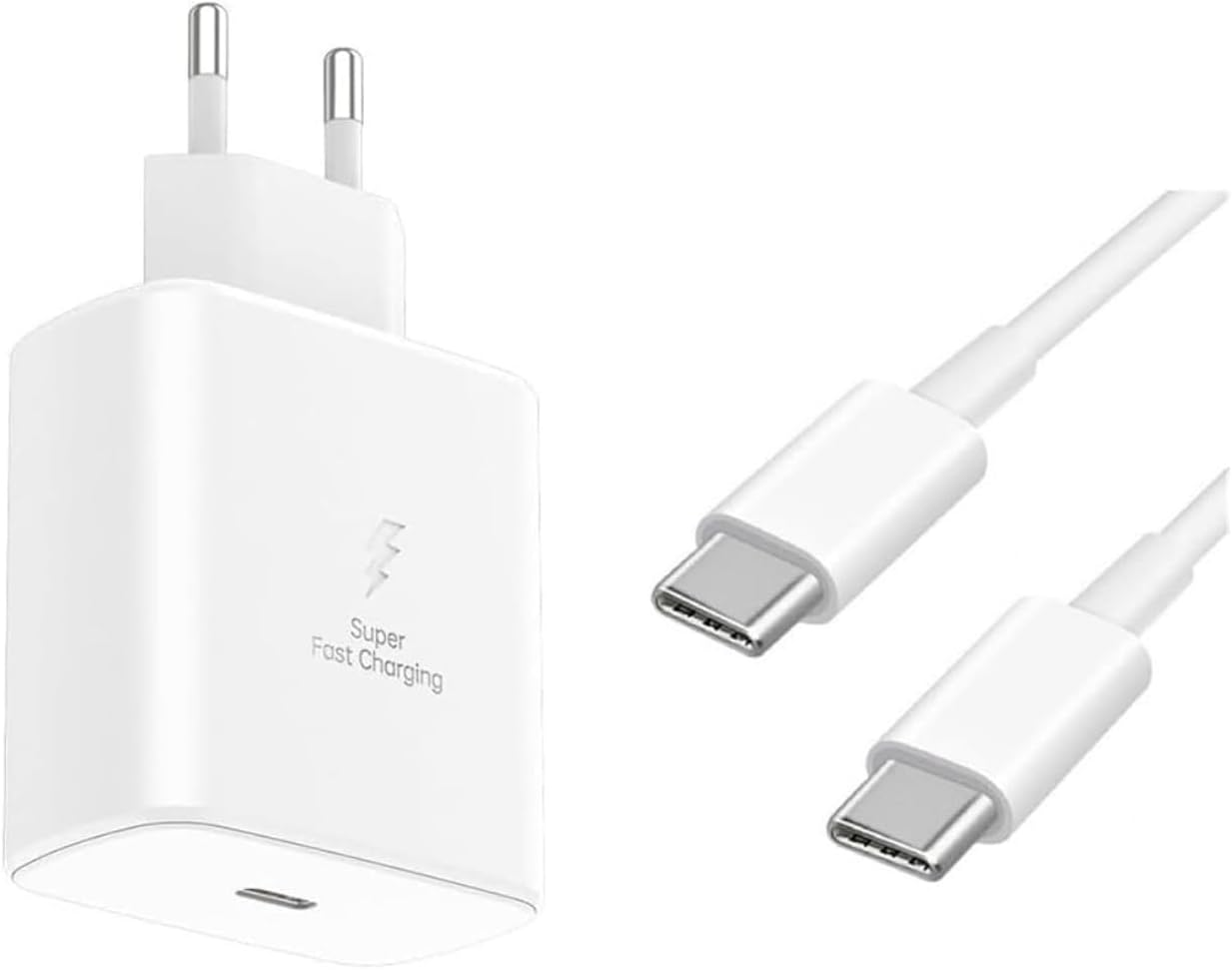 45W PD Adaptor with USB-C to USB-C Cable White