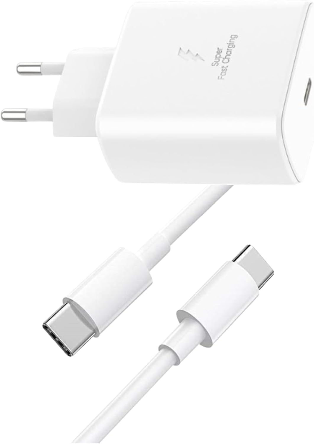 65W PD Adapter with USB-C to USB-C Cable White