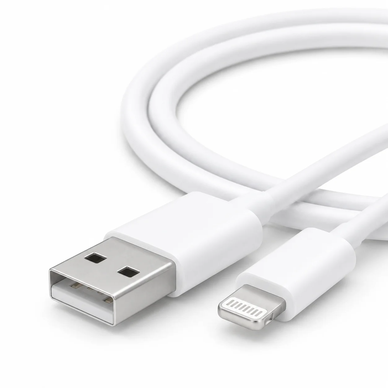 USB-A to Lightning Charging Cable – White