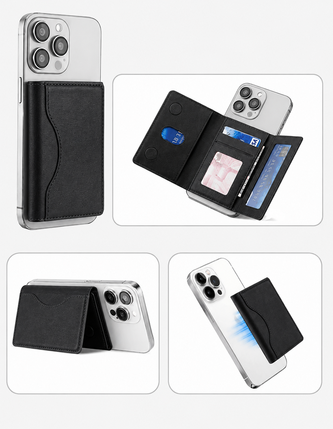 Magnetic Leather Wallet Magsafe for iPhone