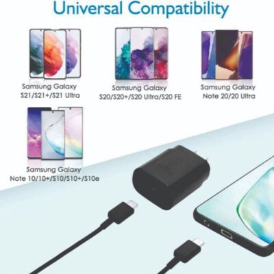 Super Fast 45W Charging Wall Charger & Type C to Type C Cable - Black - Image 2