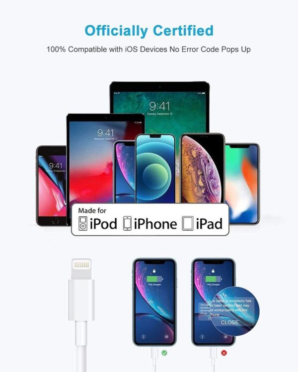 USB Fast Charging Cable Compatible with iPhone<br>(Generic) - Image 2