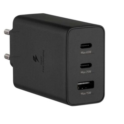 65 WATT Super Fast charger 2x C Port 1x USB port with Type C Cable