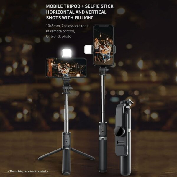Multifunctional Wireless Bt Selfie Stick Portable Extendable Tripod Stand - Image 4