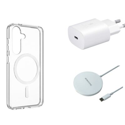 Combo Deal - Magnetic Case & Wireless Charger For Samsung S23FE / S24FE