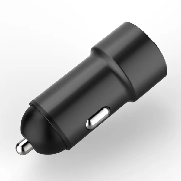 38W Dual Car Charger USB and Type-C Port - Black (Generic) - Image 2