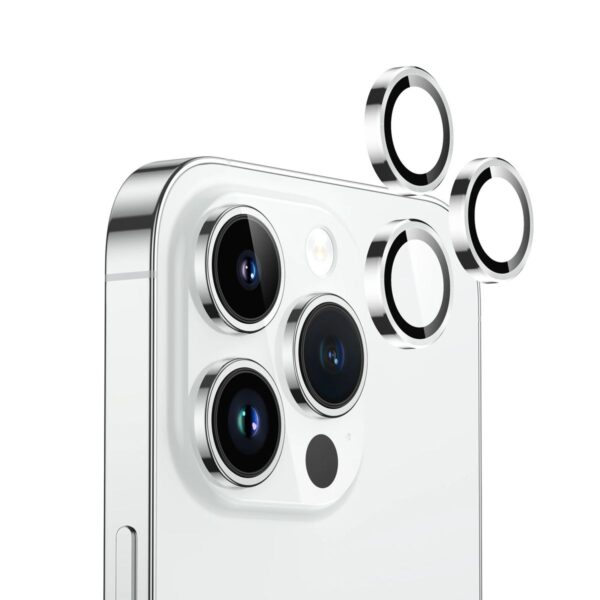 Metal Ring Camera Lens Tempered Glass Lens Protector for iPhone 15 Pro - Image 4