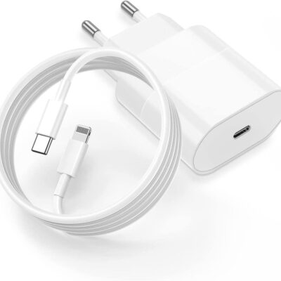 20W PD Fast Charger For iPhone with USB-C to Lightning Cable