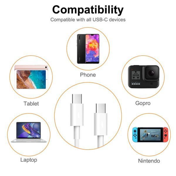 TYPE-C to TYPE-C Fast Charging Cable 5.0A - 1M<br>(Generic) - Image 3