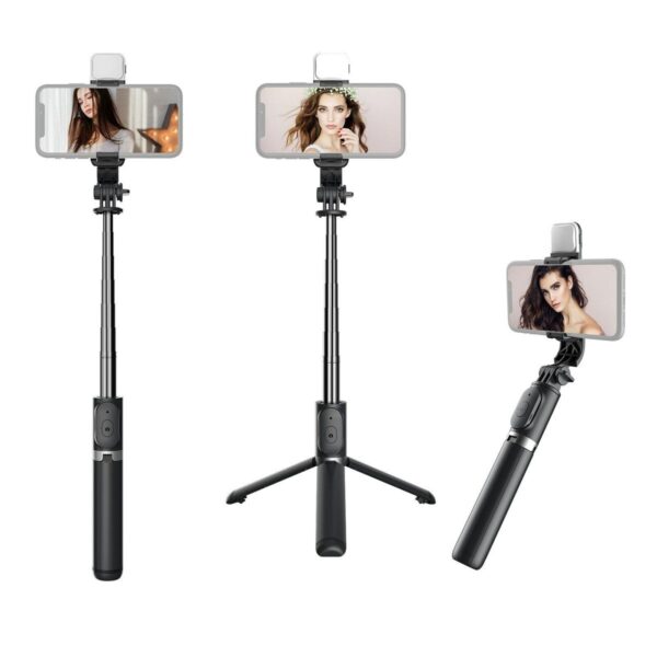 Multifunctional Wireless Bt Selfie Stick Portable Extendable Tripod Stand - Image 2