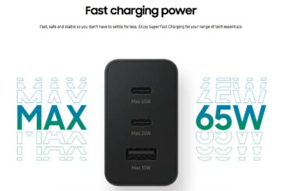 65W PD Fast Charger For Android with USB-C to USB-C Cable Black<br> (Generic) - Image 2