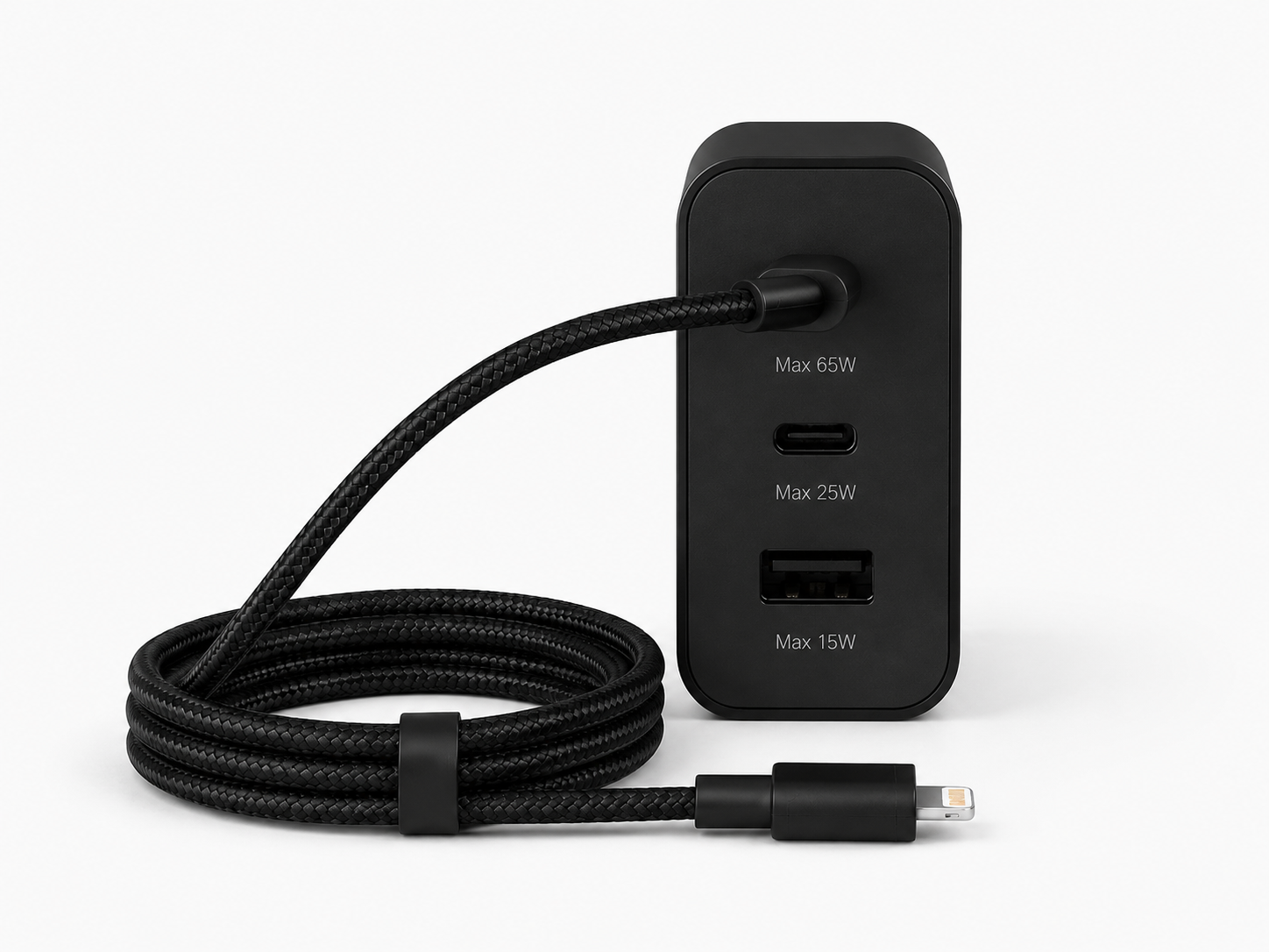 65W 3-Port Fast Charger with Lighting Cable - Image 2